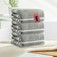 thumbnail image 1 of Striped Bathroom Towel Set, 3 Piece Coral Fleece Towels for Gym, Spa, Home, Hair Care, Large Soft Absorbent Polyester Towels, 13.39 x 29.92 Inches, 3 Count, 1 of 9