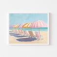 thumbnail image 1 of Striped Beach Chairs Coastal Wall Art, Stretched Canvas Size 16x24, 1 of 4