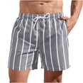 thumbnail image 1 of Striped Beach Shorts for Men Wide Leg Summer Quick Dry Elastic Waist Vacation Board Shorts, 1 of 3