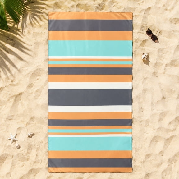 Striped Beach Towel, Size 27x62 Inches, Strong Water Absorption, Made Of Lightweight Fast Drying Ultra-fine Fibers, Suitable For Beach Travel, Swimming Pool Activities, Outdoor Camping, Summer Travel