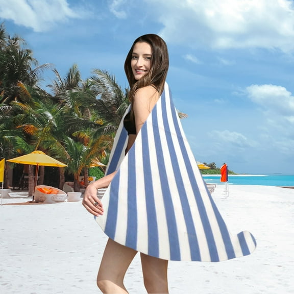 Striped Beach Towel-drying Bath Towel Microfiber Printed Tricot Polyester Absorbent Printed Bath Towel