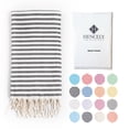 thumbnail image 1 of Striped Beach Towels | 100% Turkish Cotton | Soft & Quick Dry-Gray, 1 of 8