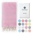thumbnail image 1 of Striped Beach Towels | 100% Turkish Cotton | Soft & Quick Dry-Pink, 1 of 10