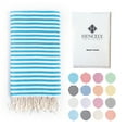 thumbnail image 1 of Striped Beach Towels | 100% Turkish Cotton | Soft & Quick Dry-Turquoise, 1 of 10