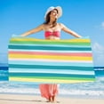 thumbnail image 1 of Striped Beach Towels Oversized Striped Microfiber Turkish Quick Dry Multicolor Beach Towel, Sand Free Absorbent Large Towel for Adults Men Women Swimming Pool Camping 63"x31", 1 of 6