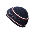 thumbnail image 1 of Striped Beanie Kufi Caps Featuring Cool Designs and Patterns for Men & Women's, Navy Blue, Red & White Stripes, 1 of 2