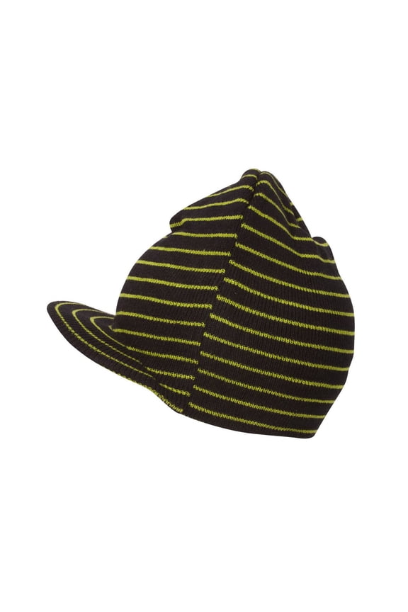 Striped Beanie Visor - Black/Green