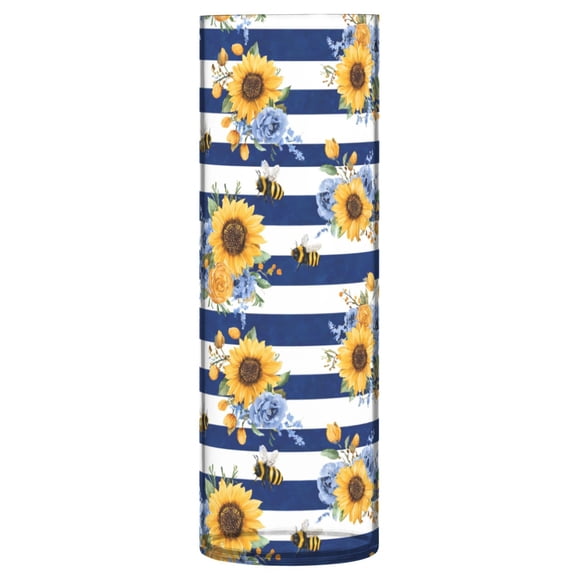Striped Bee Flower Pattern Vase Flower Vase Clear Unbreakable Plastic Tall Decorative 11.8in