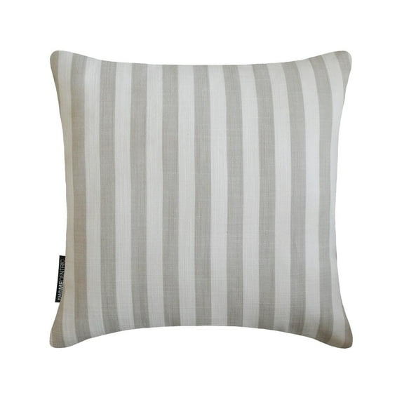 Striped Beige Decorative Throw Pillow Covers 14"x14" | Contemporary Cotton Cushion Cover Striped | Country And Farm House Pillowcases for Couch / Sofa & Bed, Modern Home Décor - Stripe Plush Beige