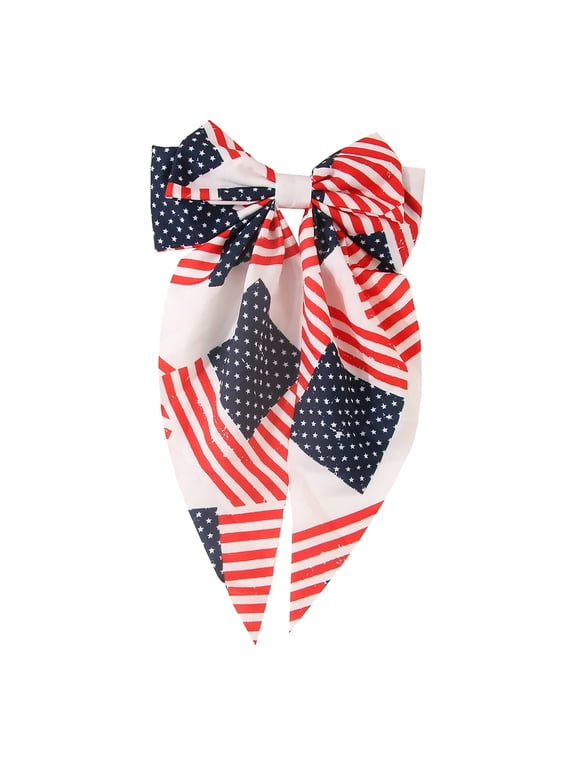 Elegant Striped Big Bow Spring Hair Clip Barrettes for Women and Girls