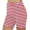 thumbnail image 1 of Striped Biker Shorts for Women - Buttery Soft Summer High Waisted Tummy Control Athletic Workout Yoga Shorts, 1 of 4