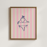 Striped Bikini Minimalist Beach Vibes Poster, Poster Only
