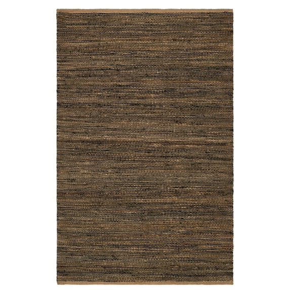 Striped Black/Natural Handwoven Jute Rug, 2'6" x 8' Runner