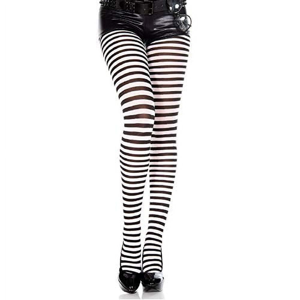 Striped Black and White Tights