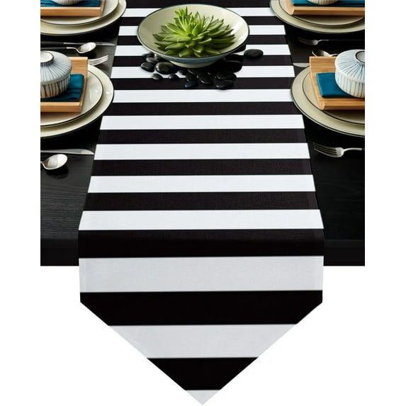 Striped Blue And White Table Runner Country Wedding Decoration Tablecloth Table Flag Placemat Dust Cover Table Mat For Home