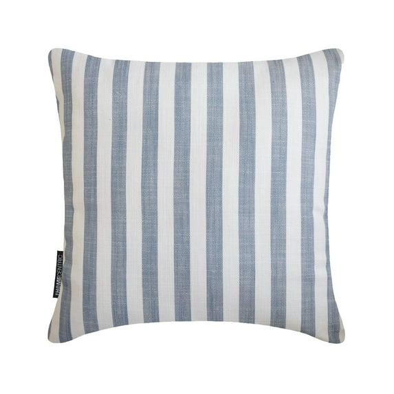 Striped Blue Decorative Throw Pillow Covers 14"x14" | Contemporary Cotton Cushion Cover Striped | Country And Farm House Pillowcases for Couch / Sofa & Bed, Modern Home Décor - Stripe Plush Blue