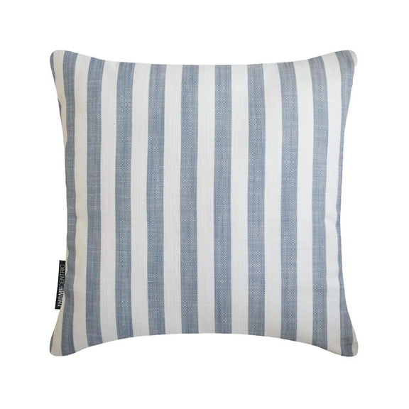 Striped Blue Decorative Throw Pillow Covers 16"x16" | Contemporary Cotton Cushion Cover Striped | Country And Farm House Pillowcases for Couch / Sofa & Bed, Modern Home Décor - Stripe Plush Blue