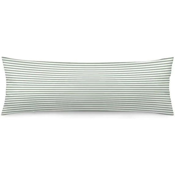Striped Body Pillow Cover White and Sage Green Stripe Long Pillowcase with Zipper White and Green Stripes Printed Pillow Covers Decorative Bedding Pillow Case for Bed,Couch, 20"x54"