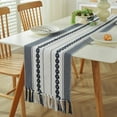 thumbnail image 1 of Striped Boho Table Runner with Tassels Long Macrame Woven Table Runners Dresser Scarf for Holiday Party, Bridal Shower and Wedding Kitchen Dining Table Decor, 1 of 2