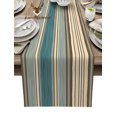 thumbnail image 1 of Striped Boho Teal Table Runner Modern Party Dining Table Runner Wedding Table Cover Home Decor Tablecloth, 1 of 5