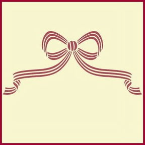 Striped Bow Stencil - DIY Custom Wedding Romance Romantic Cupid Love Lovebird Decorations Template Reusable Laser Cut Mylar Template for Painting Home Decor Crafts - The Artful Stencil