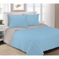thumbnail image 1 of Striped Brandon Fine Stitched 100% Long-Staple Cotton Quilt Set, 6 Colors Light Blue / Twin/Twin XL, 1 of 1