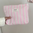 thumbnail image 1 of Striped Canvas Makeup Storage Bag – Portable Travel Cosmetic Pouch with Zipper,Multi-Functional Toiletry Organizer for Beauty Tools & Accessories, 1 of 4