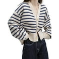 thumbnail image 1 of Striped Cardigan for Women Long Sleeve Striped Sweater Button Knitted Open(Uniform Size), 1 of 3