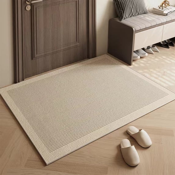 Striped Carpet,Comfortable Living Room Rug, Refreshing Bedroom Carpet,Resist Dirt Entrance Mat, Sturdy Low-Profile Inside Floor Mats, Washable Front Entry Doormats for Entryway