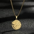 thumbnail image 1 of Striped Cat Charm Pendant Stainless Steel Necklace Curled Cat Feline Animal Pet Lover Gift, 1 of 4