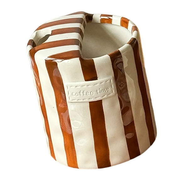 Striped Ceramic Coffee Mug Antislip For Hot Chocolate Iced Tea Daily Use Gifting Christmas