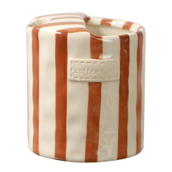 Striped Ceramic Coffee Mug, Hand-Painted Ceramic Cup, Striped Tea Cup, Heat-Resistant Double Enjoy Cup for Coffee Juice Latte Hot Cold Drinks Mother's Day Christmas Party Favor