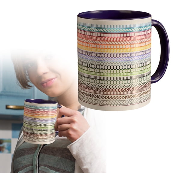 Striped Ceramic Water Bottle with Hidden Message Durable Drinking Cup for Home Living Room and Tea Table