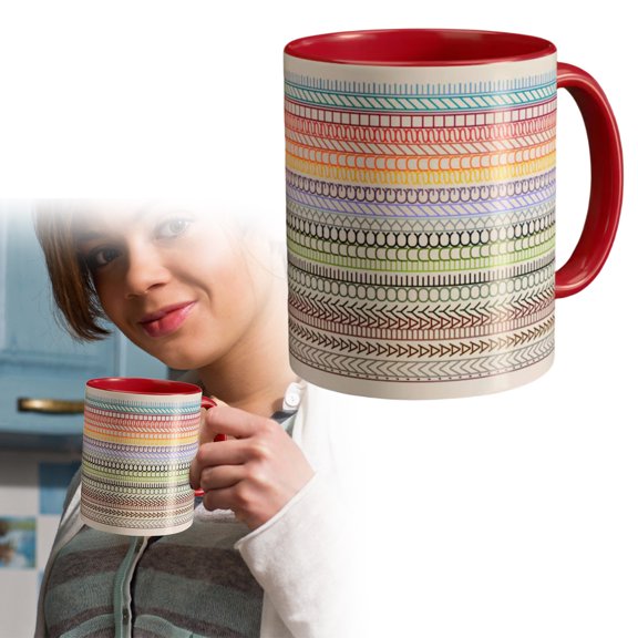 Striped Ceramic Water Bottle with Hidden Message Durable Drinking Cup for Home Living Room and Tea Table