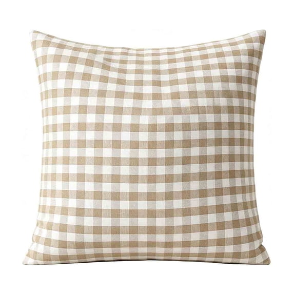 Striped Checkered 18x18 Square Throw Pillow Cover for Sofa Living Room Couch Bedroom Home Office Waist Support Cushion Cover Soft Breathable Modern Home Decor Housewarming Gift
