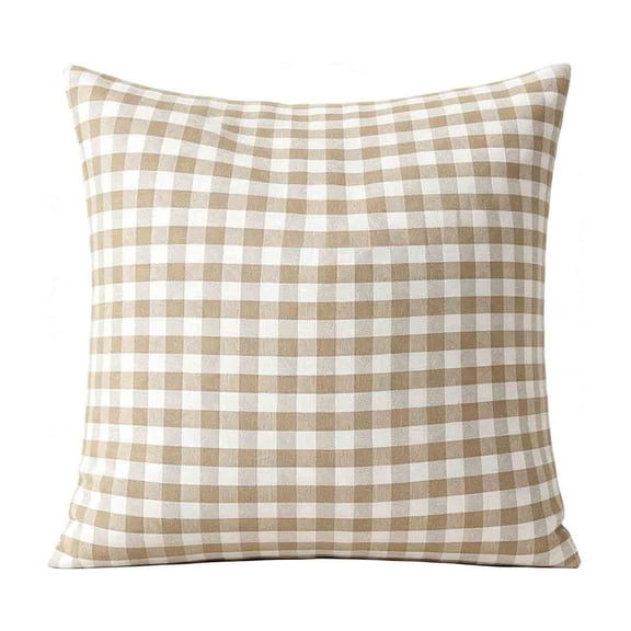 Striped Checkered 18x18 Square Throw Pillow Cover for Sofa Living Room Couch Bedroom Home Office Waist Support Cushion Cover Soft Breathable Modern Home Decor Housewarming Gift