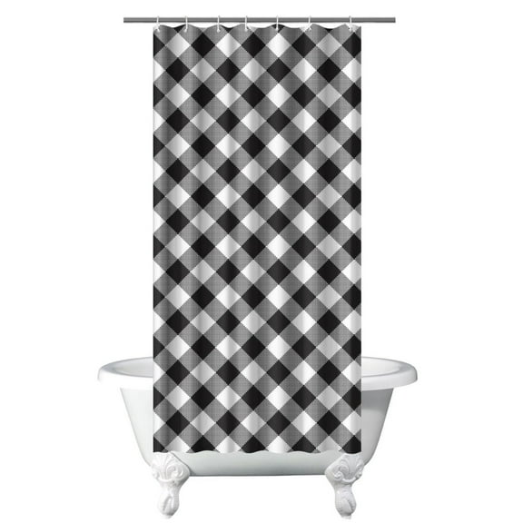 Striped and Checkered Fusion Shower Curtain Buffalo Plaid Vintage Checkered Retro Plaid Abstract Plaid Colorful Checkered Rustic Plaid Classic Red and Black Buffalo Plaid Moroccan