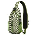 thumbnail image 1 of Striped and Checkered Fusion Sling Backpack, Anti-theft Lightweight Travel Daypack for Students, Adjustable Strap, Perfect for Daily Commuting and Walking, 1 of 3