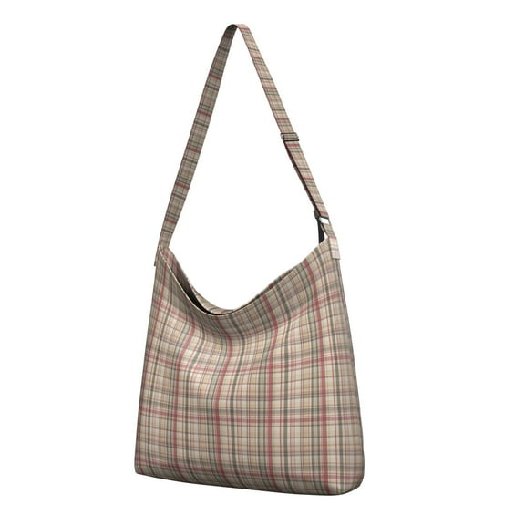 Striped & Checkered Fusion Sling Bag - Multi-Pocket Work tote with Sleek Design for Minimalist Lovers