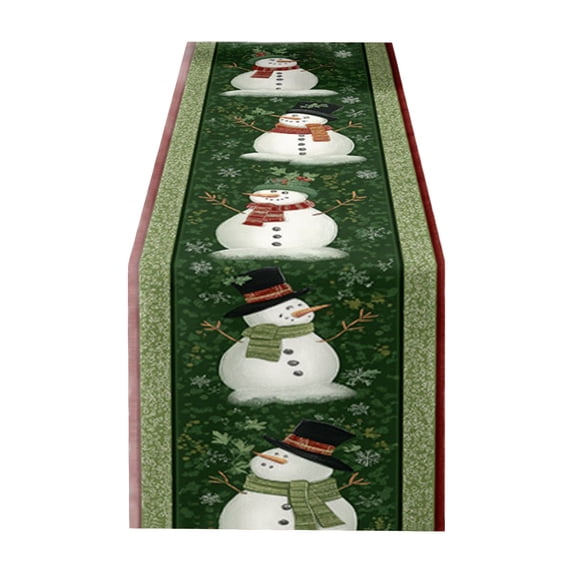 Striped Christmas Table Runner 13x72 Inch – Linen Festive Table Cloth for Holiday Dining Room Party Decoration