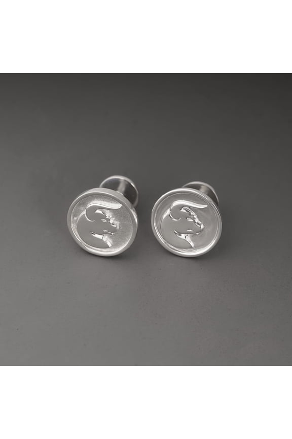 Striped Circlet Cufflinks Cufflinks, 925 Sterling Silver, Silver Cufflinks for Man, Chariot Jewelry