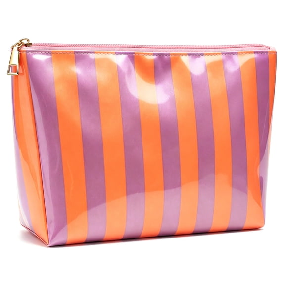 Striped Clear Sunscreen Bag Clear Makeup Toiletry Pouch Beach Vacation Essentials for Women Teen Girls Trip Gifts Summer Pool Travel Must Have Accessories Waterproof Stuff