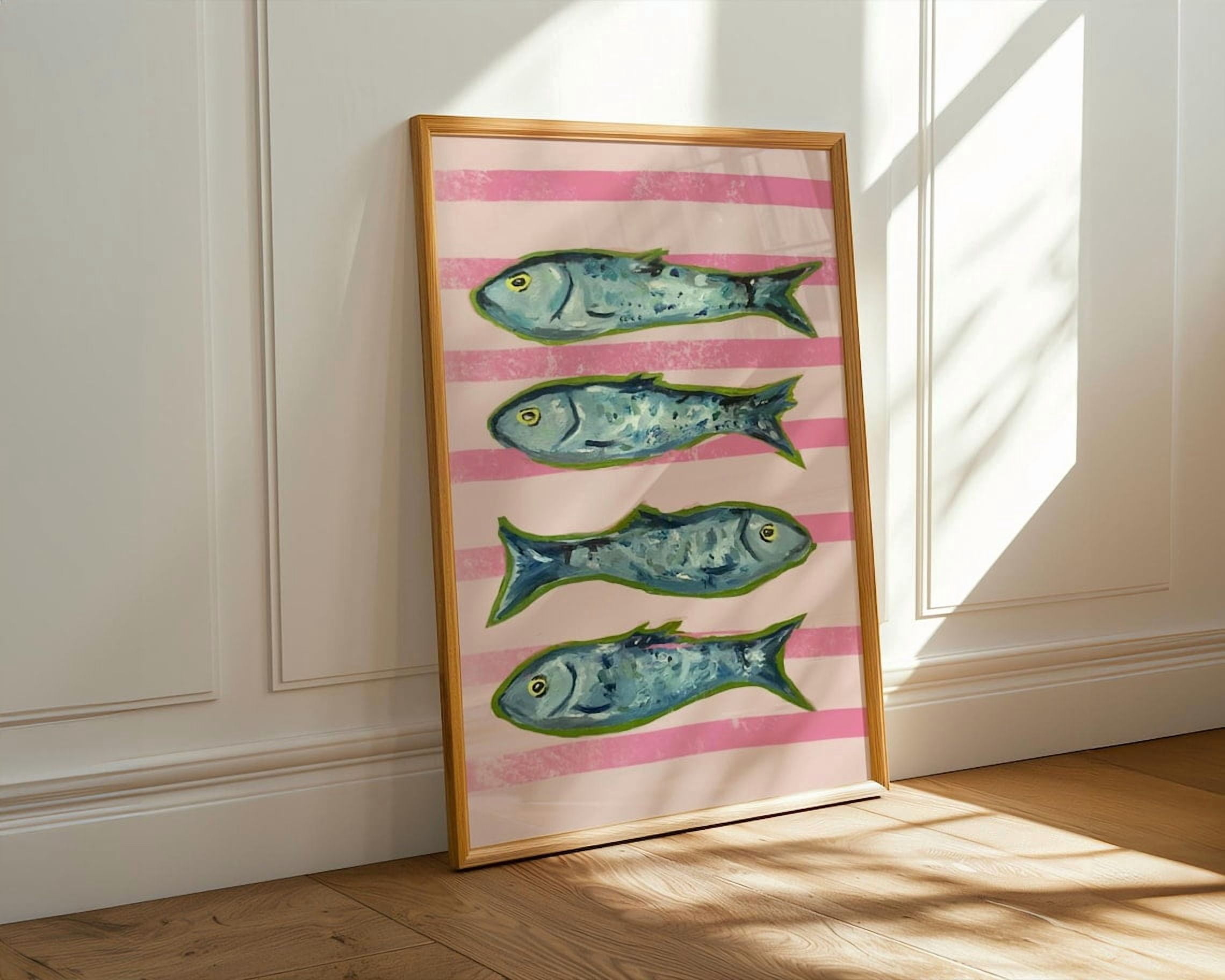 Striped Colorful Fish Striped Coastal Fish Colorful Nautical Beach House Contemporary ...