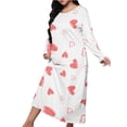 thumbnail image 1 of Striped Color Block Spa Robe for Women's Relaxed Fit Pajamas Plush Soft Long Sleeve Long Bathrobe Comfort Casual Pullover Sweater Blouses Nightdress Loungewear, 1 of 3