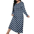 thumbnail image 1 of Striped Color Block Spa Robe for Women's Relaxed Fit Pajamas Plush Soft Long Sleeve Long Bathrobe Comfort Casual Pullover Sweater Blouses Nightdress Loungewear, 1 of 6