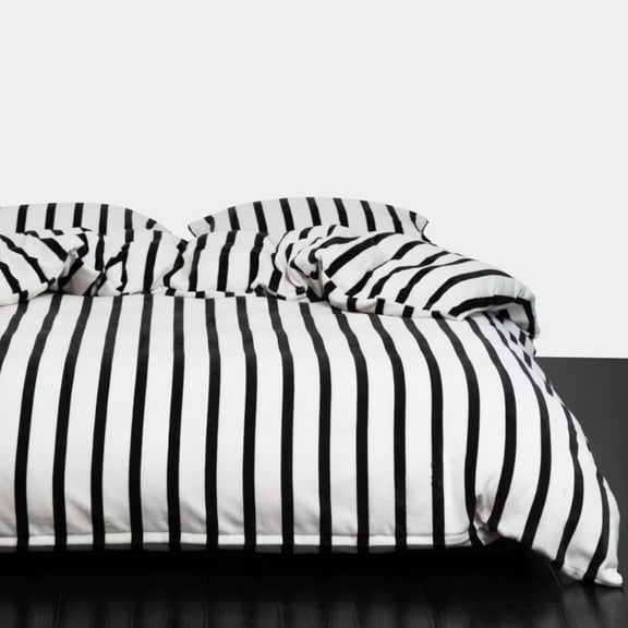 Striped Comforter Set Queen Size Luxury Milk Fleece Comforter Set Soft Velvet Feel Fluffy Bedding 3 Pcs Modern Stripes Pattern King Size Bed Set for All Seasons 1 Comforter 2 Pillowcases 250g Microfi