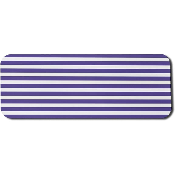 Striped Computer Mouse Pad, Nautical Marine Style Navy Blue and White Sailor Theme Geometric Pattern Art Print, Rectangle Non-Slip Rubber Mousepad Large, 31" x 12" Gaming Size, Navy White