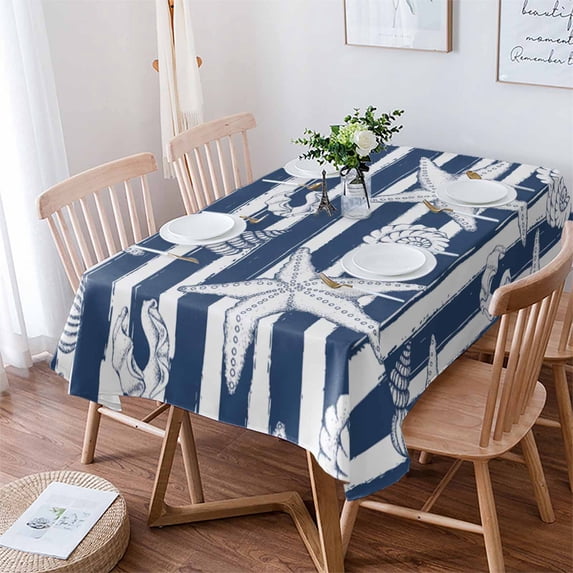 Striped Conch Lines In The Natural Ocean Table Cloth Waterproof Dining Tablecloth Kitchen Decorative Party Table Cover