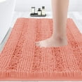 thumbnail image 1 of Striped Coral Bathroom Rug Mat 20"x32" Ultra Soft, Non Slip Chenille Bath Rugs, Absorbent Plush Shaggy Bath Mats for Bathroom, Bedroom, Kitchen, Shower, Tub, 1 of 6
