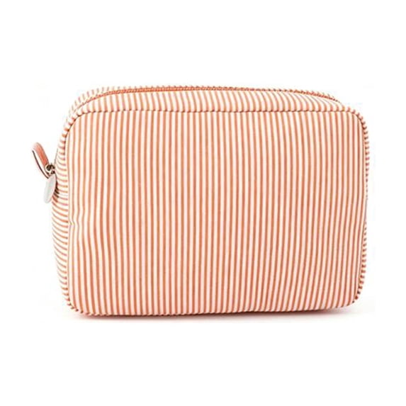Striped Cosmetic Makeup Bag, Portable Quilted Cosmetic Bags,Soft Padded Polyester Travel Toiletry Organizer Pouch, Large Capacity Zipper Makeup Storage Case, for Cosmetics Storage